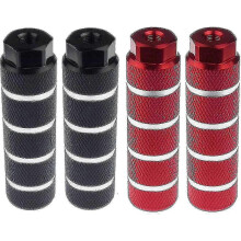 (black red) Aluminum Pegs compatible with Bike Rear Stunt, 2 Pairs compatible with 3/8 Inch Axles, Alloy Foot Pegs