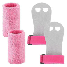 (Pink, M) Gym Training Grips compatible with Kids - Comcompatible withtable Wrist Support Gloves compatible with Young Gymnasts