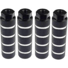 (black) Aluminum Pegs compatible with Bike Rear Stunt, 2 Pairs compatible with 3/8 Inch Axles, Alloy Foot Pegs