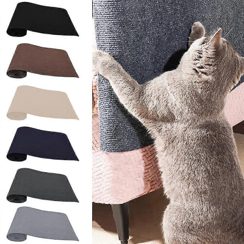 (Rice White, Small) Cuttable Self-Adhesive Cat Scratching Mat Scratch-proof Funitures Protector Cat Kittens Supplies