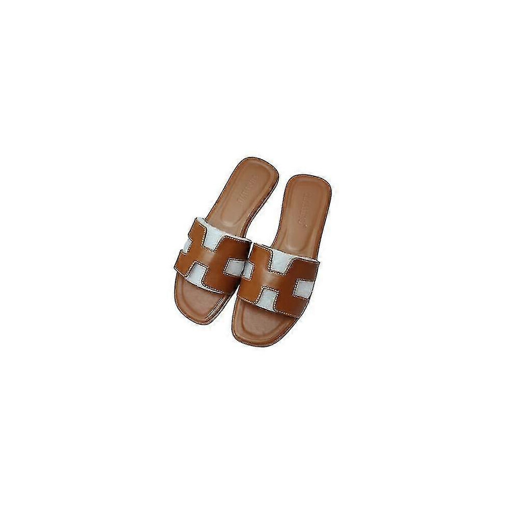 (Brown, EU 39) Womens Summer Beach Flat Sandals Female Slippers Outdoor Wedge Sandals Plus Size-image-OPC-PTPTFV9-NEW