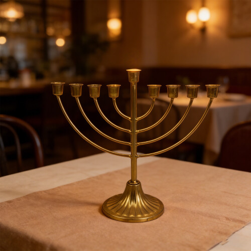 Hanukkah Menorah Candle Stand Metal Candelabrum Modern Multi-2 1