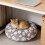 Washable Waterproof Round Shape Pet Bed Cover-Light Grey S 7