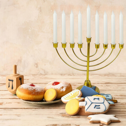 Hanukkah Menorah Candle Stand Metal Candelabrum Modern Multi-2 2