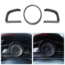 9X for 3 Axela 2014-2018 Carbon Fiber Dashboard Interior Instrument Frame Cover Trim