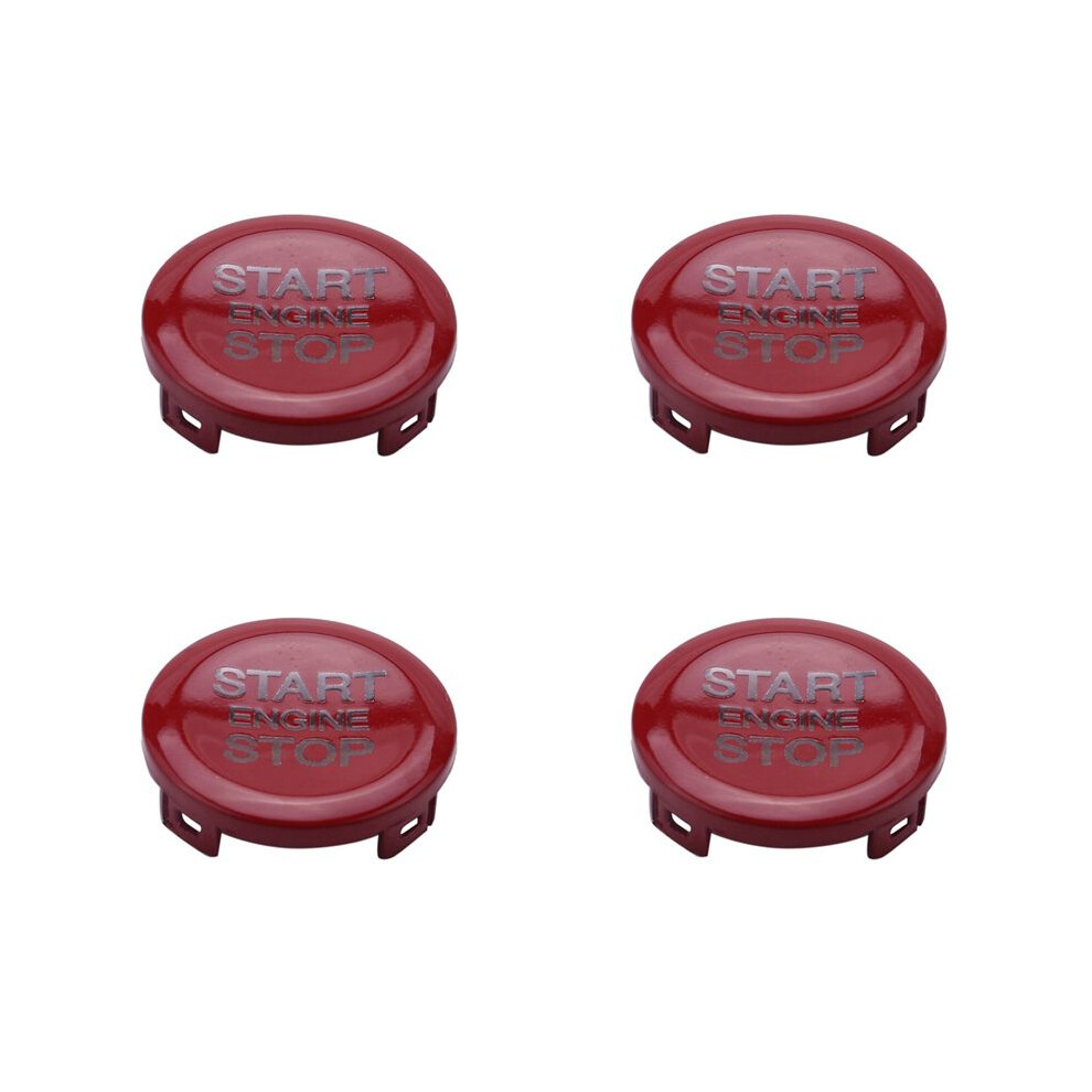 4X Abs Car Engine Start Stop Button Cover Trim For Giulia Stelvio 2017 2018 (Red) Red 6032965843020
