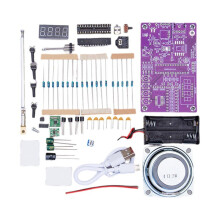 DIY FM Radio Electronic Kit Adjustable Frequency 87.5-108MHz with Sspeaker Digital Display DIY Soldering Project B