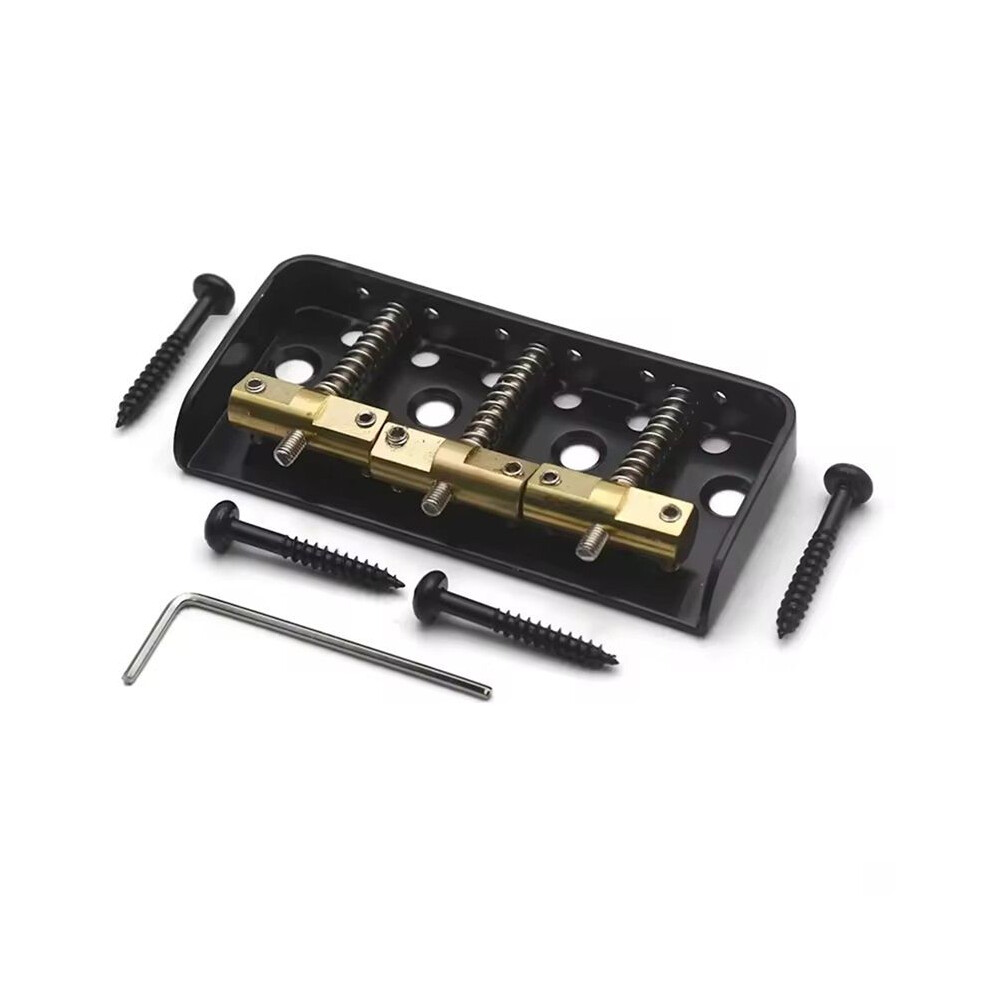 Short Guitar Bridge Dual Load Guitar Bridge With Cut-Down Sides With Compensated Brass Saddles For Tl Guitar Black 6031418846540