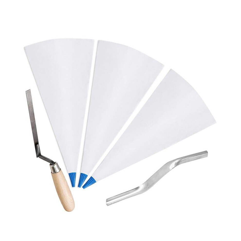 3 Pcs Tile Grout Masonry Mortar Bag With Brick Jointer And Pointers, Caulking Bag For Masonry Tile Installation 6032556316292