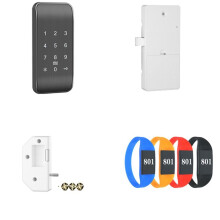Controle de Acesso Sem Fio Teclado Digital Telefone/RFID/Cartão Senha Fechadura de Armário para Armários Convencional-Preto