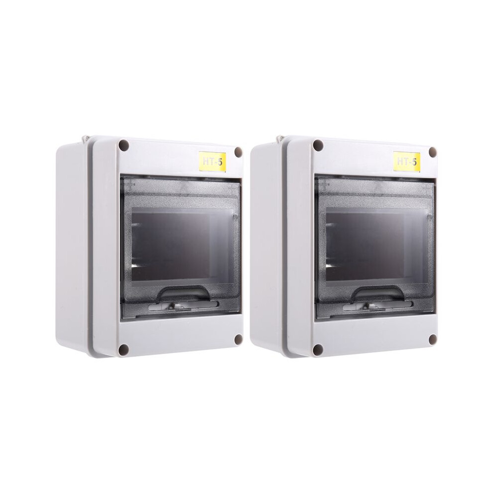 2Pcs Ht-5 Way Ip65 Mcb Breaker Box Distribution Protection Box Power Electronic Din Rail Enclosure For Circuit Breaker 6033652608205