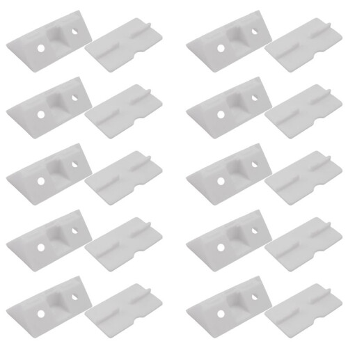 Furniture Cabinet Fastener Corner Braces Angle Brackets White 10pcs