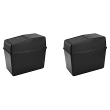 2X Auto Mülleimer mit Deckel Fahrzeugdose Mülleimer Organizer Großer Papierkorb Bin für Auto, Home Car Interior Schwarz