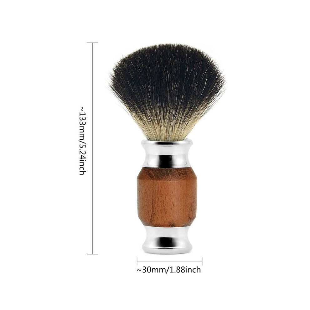 2Pcs Pure Badger Hair Beard Brush Men's Shaving Brush with Wooden Handle Supply Various Hair Razors