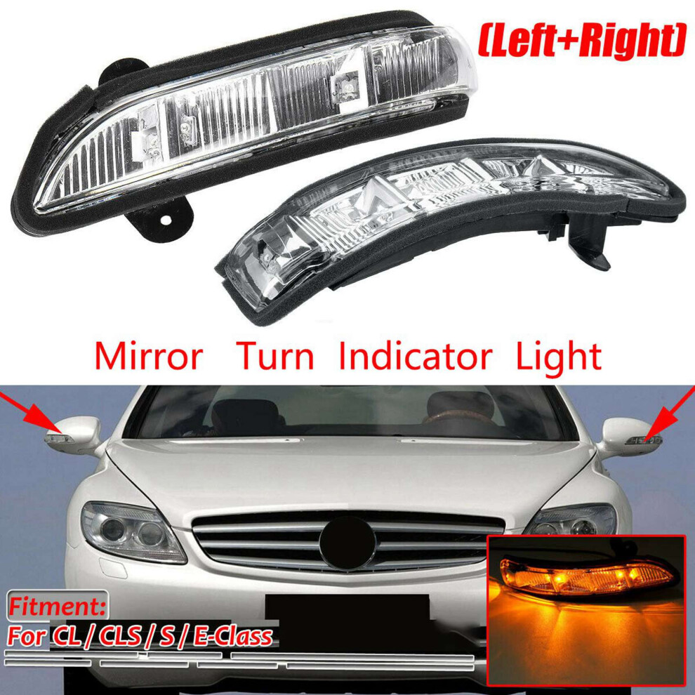 4X Car Front Lh + Rh Door Mirror Turn Signal For W211 W221 07-10 A2198200521 A2198200621 Light 4712706882342