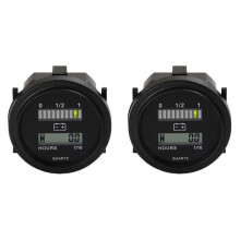2X LED mit Betriebsstundenzähler Rundbatterieanzeige Messgerät 12 / 24V 36V 48V 72V für Bootsgolfwagen  Club Cart Gabelstapler