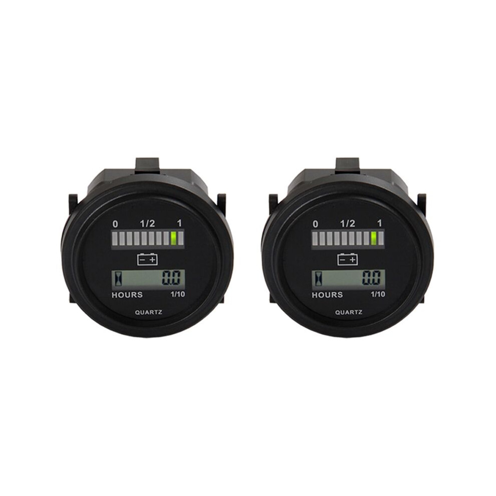 2X Led With Hour Meter Round Battery Indicator Meter Gauge 12/24V 36V 48V 72V For Boat Cart 6031947292108