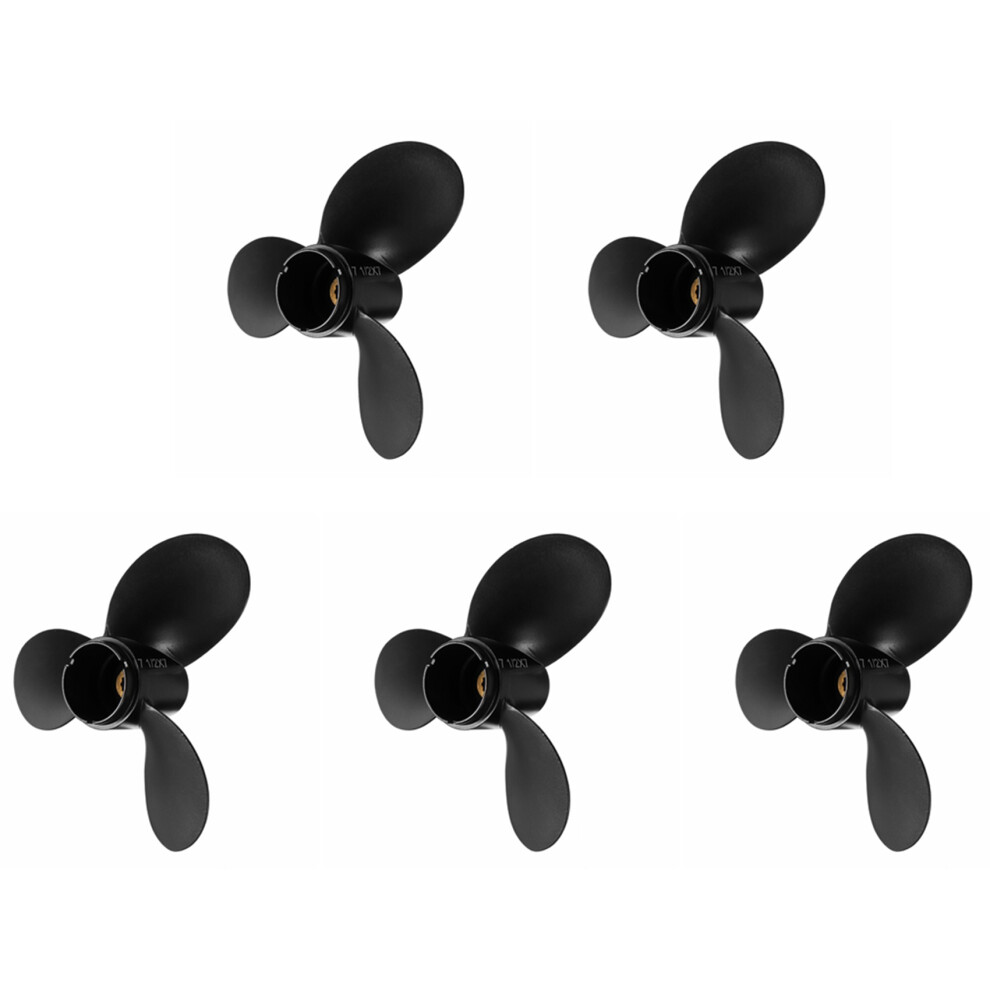 5Pcs 7 1/2 X 7 Ship Engine Propeller 3-Blade Rotary Paddle 58110-91Jn0-019 For Outboard Engine 4-6Hp Black 6033360455115