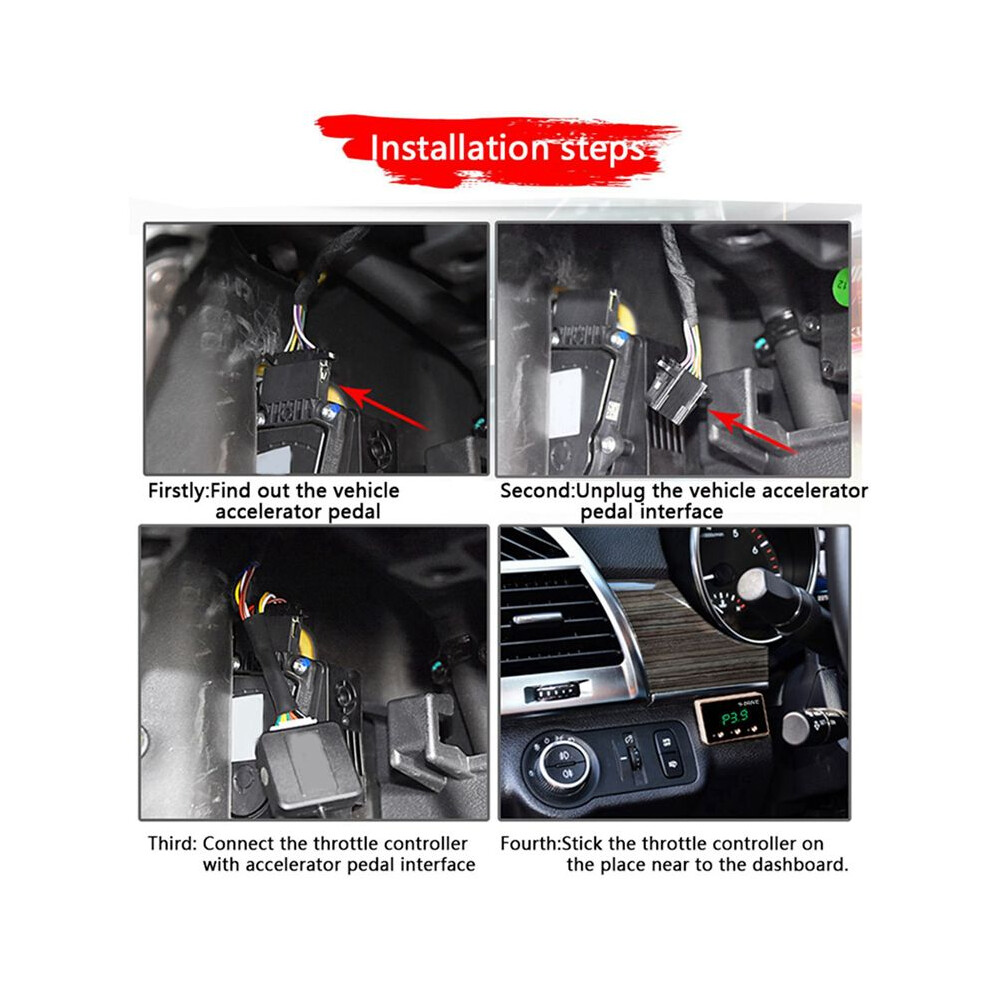 2X Electronic Throttle Controller 9 Mode Pedal Accelerator Fuel-Efficient For Jk Challenger Ram 1500 4713062088928