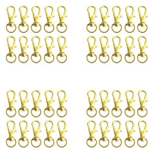 200 Pcs Swivel Clasps Lanyard Snap Hook,Metal Swivel Lanyard Snap Hook Lobster Claw Clasp Gold
