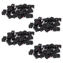 80Pcs AC 125V 250V 5A SPDT 3-Pin Momentary Plastic Micro Limit Black+Silver