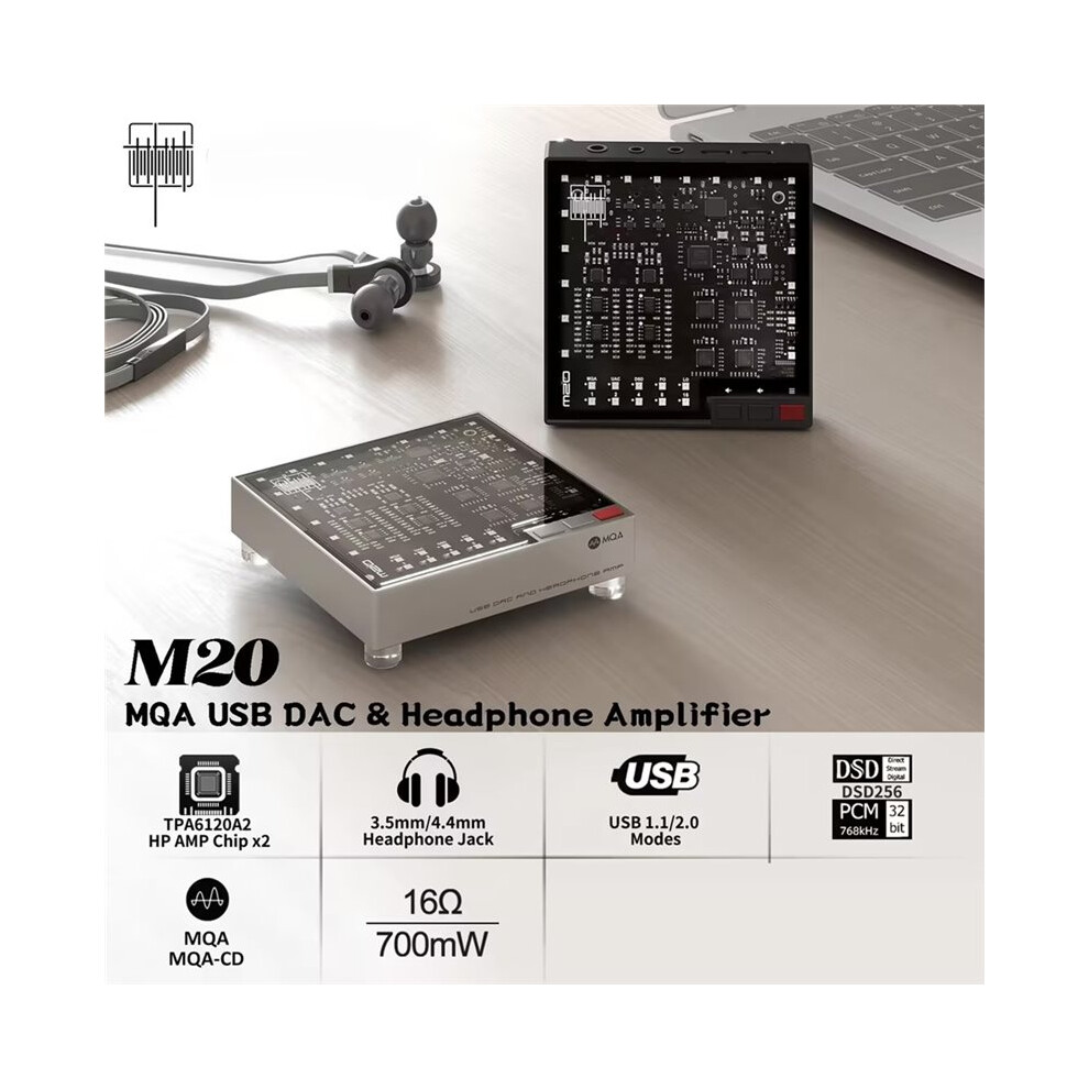 M20 Hi-Res Gaming Audio Decoder Cs43131x4 Tpa6120a2x2 Chip Mqa Xu316 Dsd256 Usb Dac Headphone Amplifier Black 6033963004284