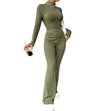 Womens Lounge Set Cute Long Sleeve Pajama Sets Casual 2 Piece Pj Outfit Fall Sleepwear Green S