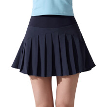 Quick Dry Sports Pleated Skirt For Women Antislip-navy blue S