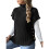Damen-Pulloverweste mit Flügelärmeln, Rollkragen, Geripptes Strick-Tanktop, Basic-Slim-Fit-Oberteil Schwarz Einheitsgröße 1