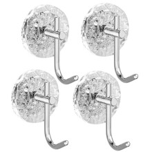 4PCS Wall Hooks, Punch-Free Adhesive Hooks for Hanging Coat, Hat, Towel, Robe, Scarf, Purse, Keys, Lamp, Wall Decor-B