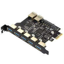 Carte D'Extension PCI-E USB 3.0 7 avec Connecteur D'Alimentation 15 Broches Adaptateur PCIE X1 USB3.0 5 Gbit/S