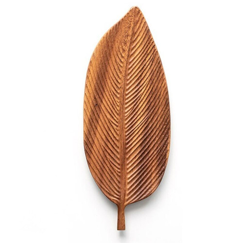 Dinner Tray, Suitable for Meals, Salads and Bread, Handmade Leaf Tray,Medium Leaf Veins