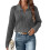 Damen Zopfmusterpullover Langarm V-Ausschnitt Pullover Tops Lässige Pullover Shirts Herbstmode Outfits Dunkelgrau XL 1