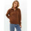 Damenpullover Herbst Winter Viertelreißverschluss Lässiger Gerippter Zopfmusterpullover Karamell Einheitsgröße 1