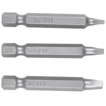 3Pcs 50Mm 1/4 Inch Hex Square Bits Square  Screwdriver Bits S2 Alloy Steel Magnetic Screwdriver Bits Set Hand Tools