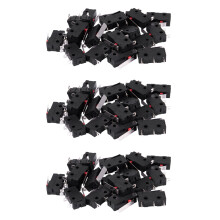 60Pcs AC 125V 250V 5A SPDT 3-Pin Momentary Plastic Micro-Limit Black+Silver