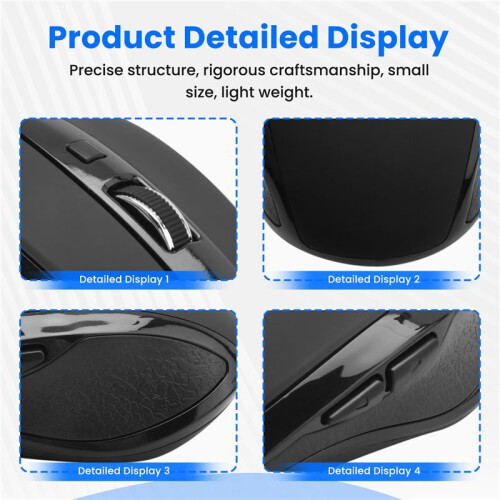 Type-C 2.4Ghz Wireless Mouse Available With Usb C Receiver For  Pro And Chromebook Black