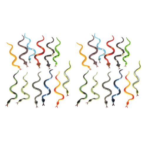 Plastic Reptile Animal Snake Model Toy 24Pcs Multicolour