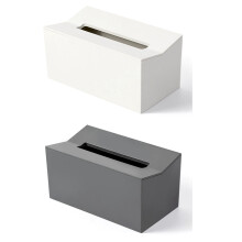 2pcs Kitchen Tissue Box Cover Napkin Holder for Paper Towels Box Wall Mounted - Gray & White