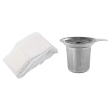 1 Pcs Stainless Steel Tea Strainer, Tea Sieve, High Density Filter with Handle & 30 Pcs Drip Coffee Filters Bag