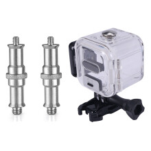 2 Pieces Standard 1/4 to 3/8 Inch Metal Male Converter Threaded Screw with 45M Waterproof Housing Case for Hero 5