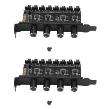2X Pc 8 Channels Fan Hub 4 Knob Cooling Fan Speed For Cpu Case Hdd Vga Pwm Fan Pci Bracket Power By 12V Fan Control