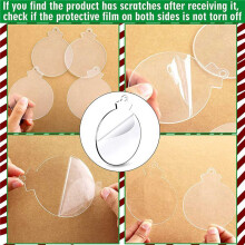 200 Stücke Runde Acryl Weihnachts Verzierung Blank Transparente Acryl Verzierung mit Loch für DIY Handwerk, Urlaub