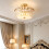 Living And Home Semi Flush Mount Crystal Ceiling Light 1