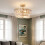 Living And Home Semi Flush Mount Crystal Ceiling Light 2