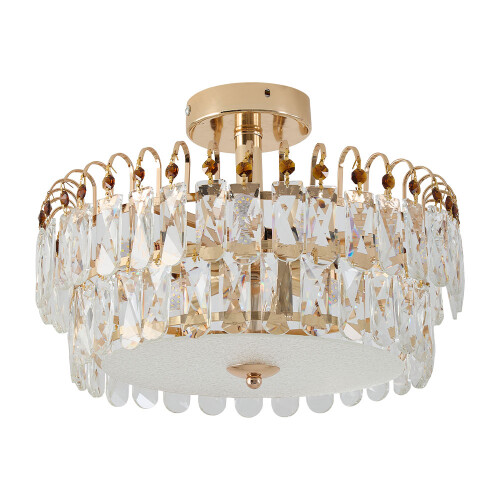 Living And Home Semi Flush Mount Crystal Ceiling Light 2