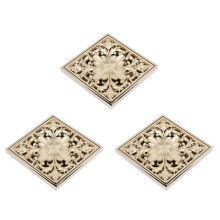 3X Gold Quadrat Boden Ablauf Dusch Ablauf mit Schmutz Fänger Filter Drainage Reinigen für Bade Zimmer Waschraum