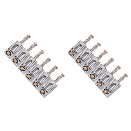 12 St Metallgitarrbro Sadelboll Rullsträng Tremolo Bridge Sadlar för Elgitarrbytesdelar, Silver