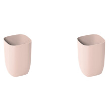 2X Badrumssoptunna Liten Kontorsdunk Plastavfallspapper Soptunna Modern Soptunna för Badrum Sovrum Vardagsrum Rosa