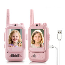 Video Walkie-Talkies för Barn, Handhållna Uppladdningsbara Videointercom Walkie-Talkies Leksaker för Familjespel, Camping och Vandring